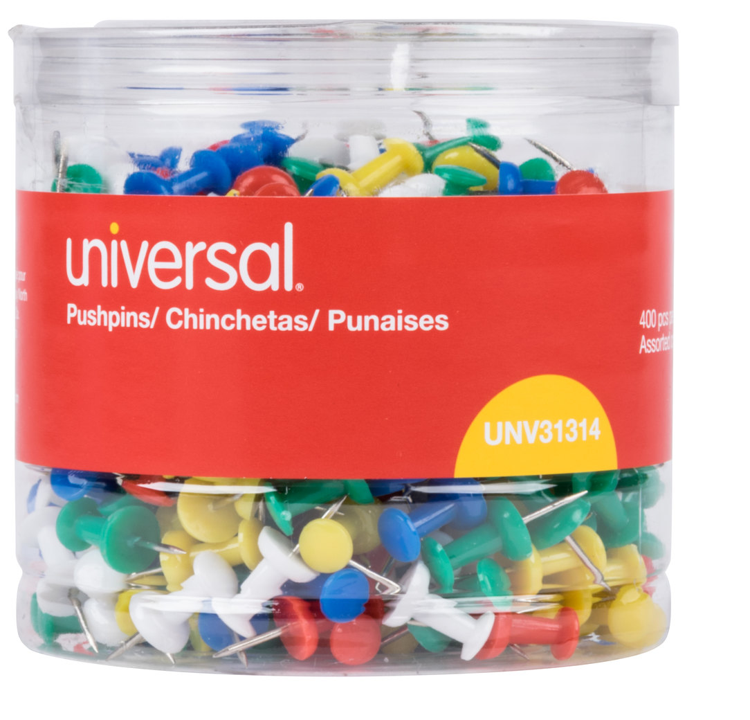 Universal Colored Push Pins 3/8in 400x Assorted