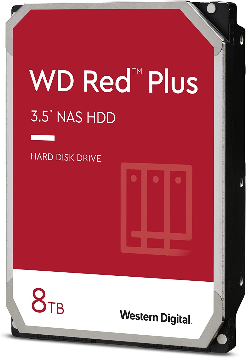 Western Digital 8TB WD Red Plus NAS Internal Hard Drive HDD - 5640 RPM, SATA 6 Gb/s, CMR, 128 MB Cache, 3.5in