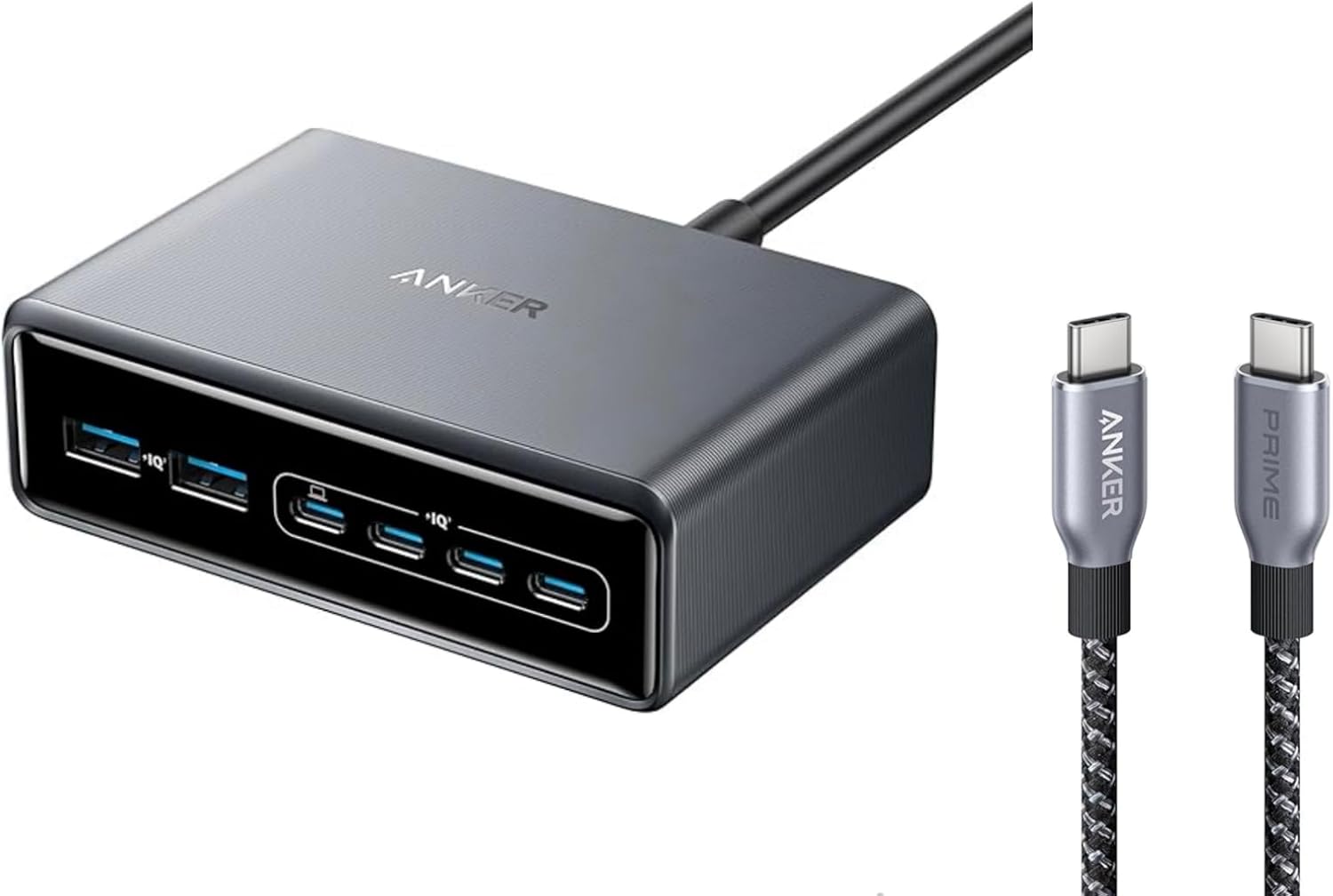 Anker Prime Charger, 200W 6 Port GaN Charging Station, USB-C PD Fast Charging Desktop Charger, Compatible with iPhone, Samsung, MacBook, Dell and More