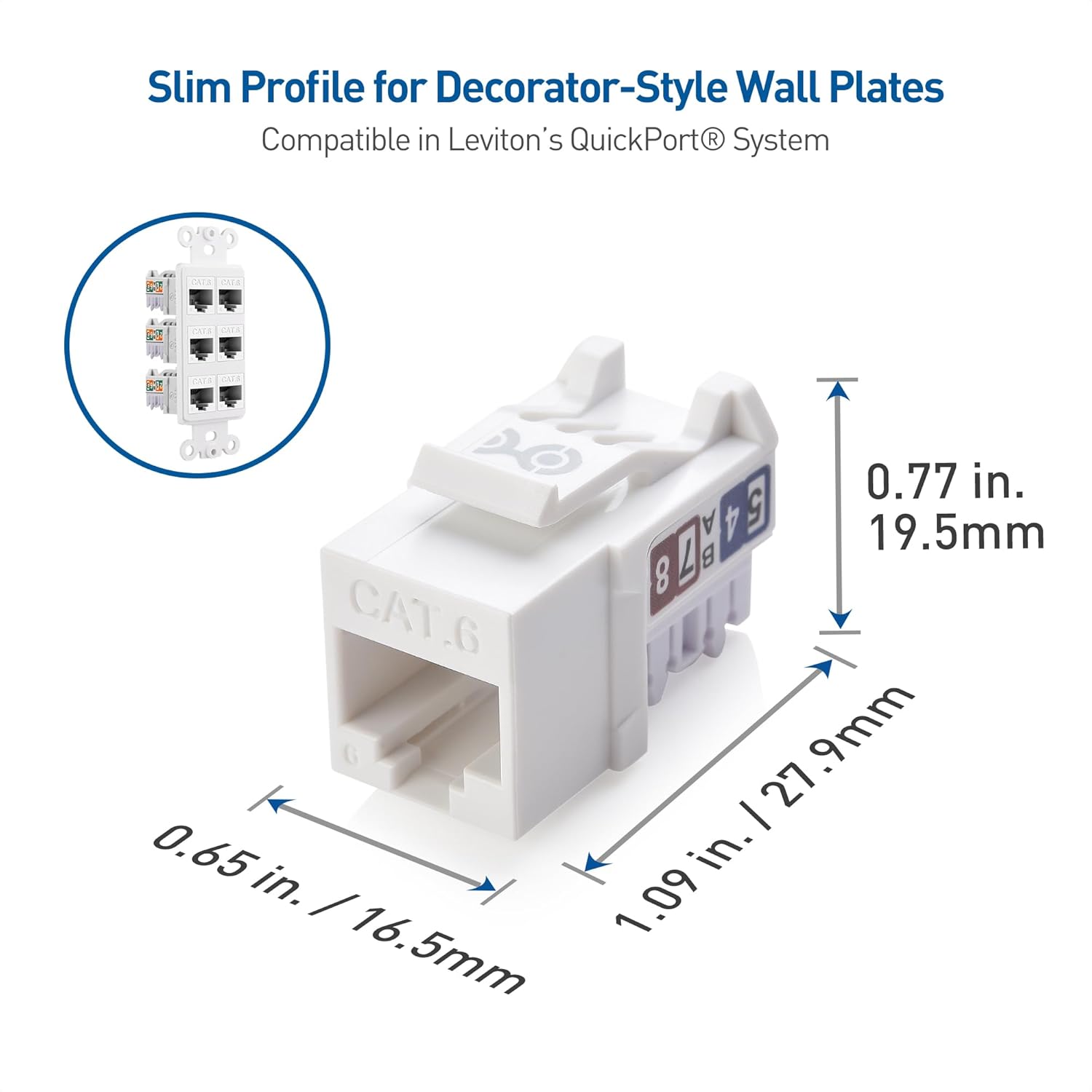 Cable Matters UL Listed RJ45 Keystone Jack - White - 1x